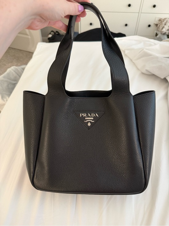 Prada Handbags - Prada Vitello Daino Soft Medium Dynamique Tote Black